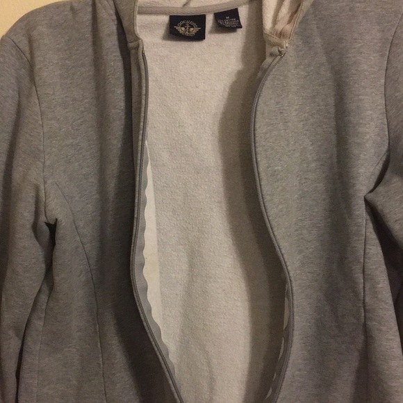 Dockers gray zippered Cropped Hoodie sweater - Picture 5 of 6